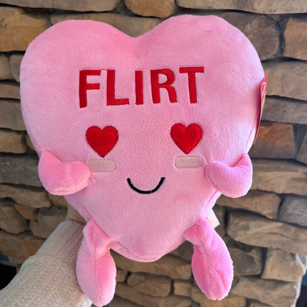 Pink Heart Plush with 'FLIRT' Embroidery 
Sweetheart brand